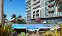 AL-1271-2, Alanya Avsallar'da Balkonlu Zengin Sosyal Olanaklara Sahip 90 m² Daire