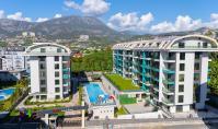 AL-2133, Denize 200 m: 55 m²'lik havuz manzaralı 1+1 daire, hamam, sauna ve buhar odası, Kargıcak