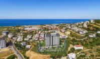 AL-528-4, Alanya İshaklı'da Panoramik Deniz Manzaralı Zengin Sosyal Olanaklara Sahip 80 m² Daireler
